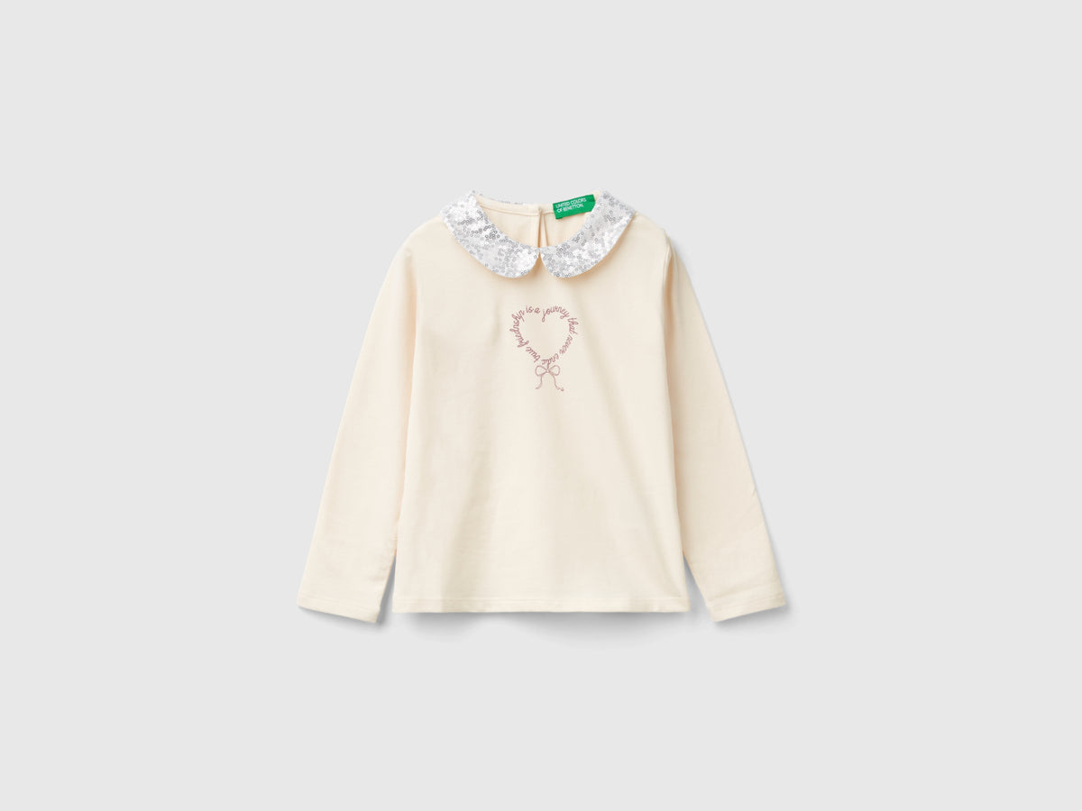 T-shirt com gola lantejoulas - ucb_image_FS