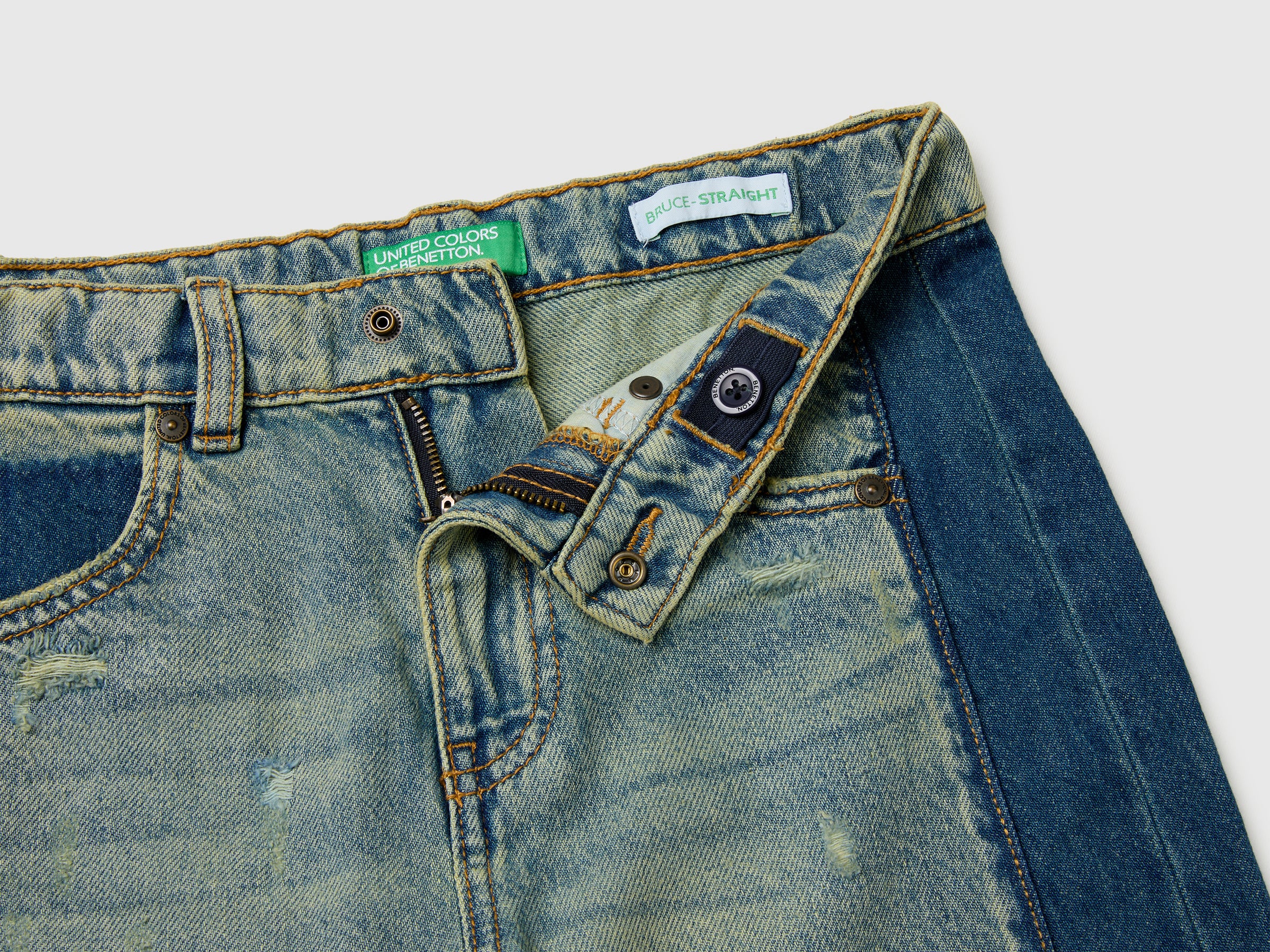 Two-tone denim Bermuda shorts - ucb_image_DS1