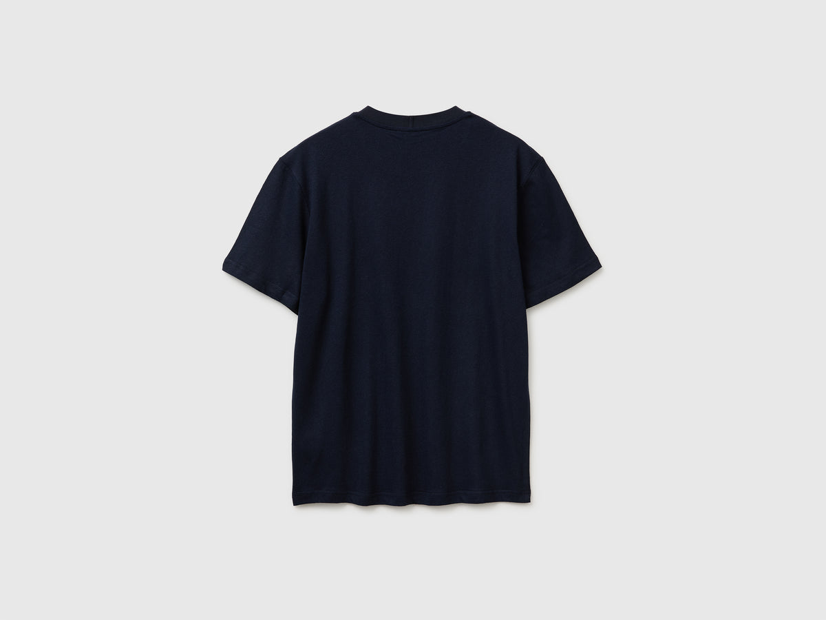 T-shirt de gola redonda em mistura de linho - ucb_image_BS