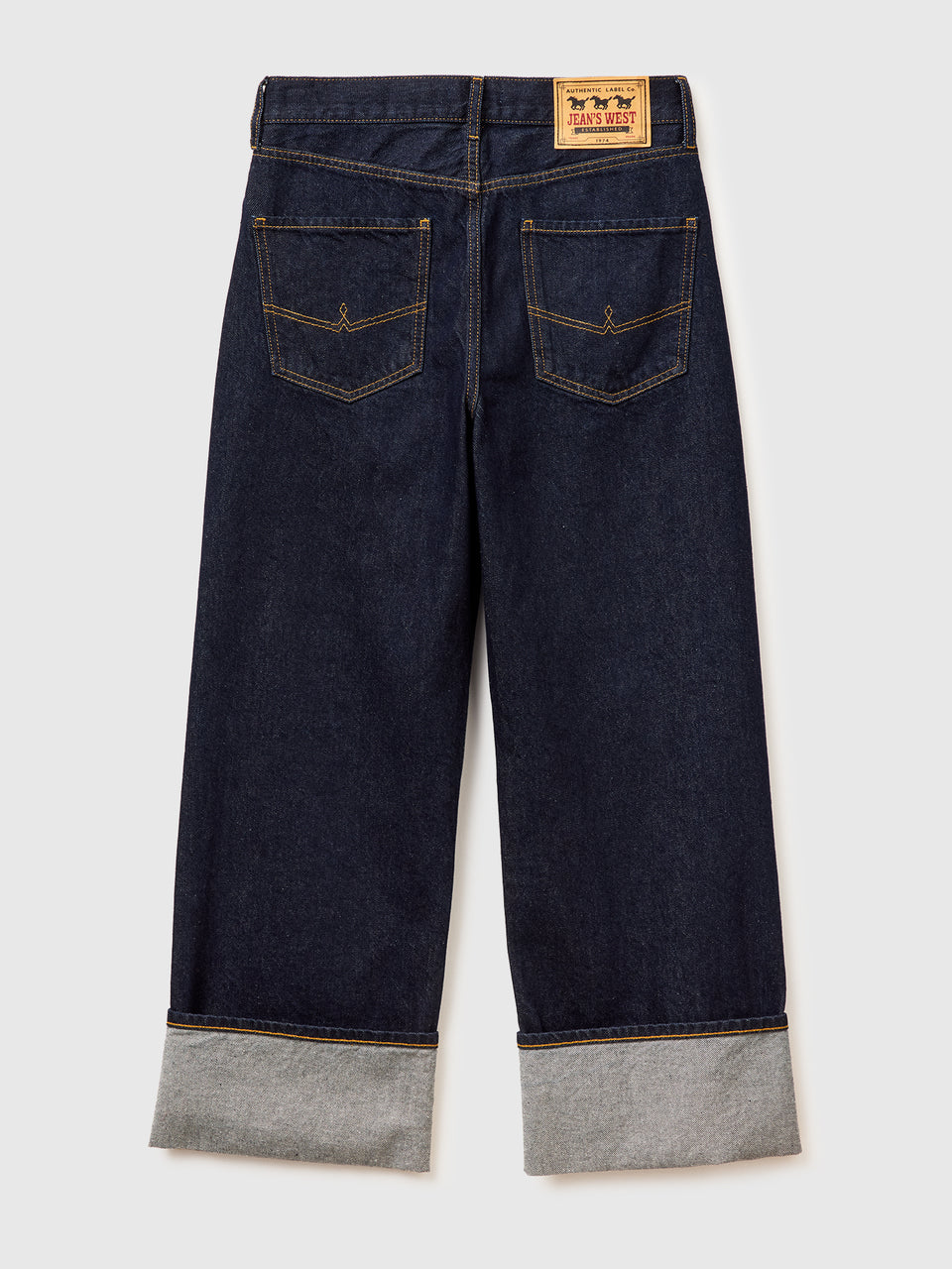 Jeans cropped com dobra lavagem rinse - ucb_image_BS