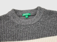 Camisola de gola redonda às riscas em mistura de lã - ucb_image_DS1