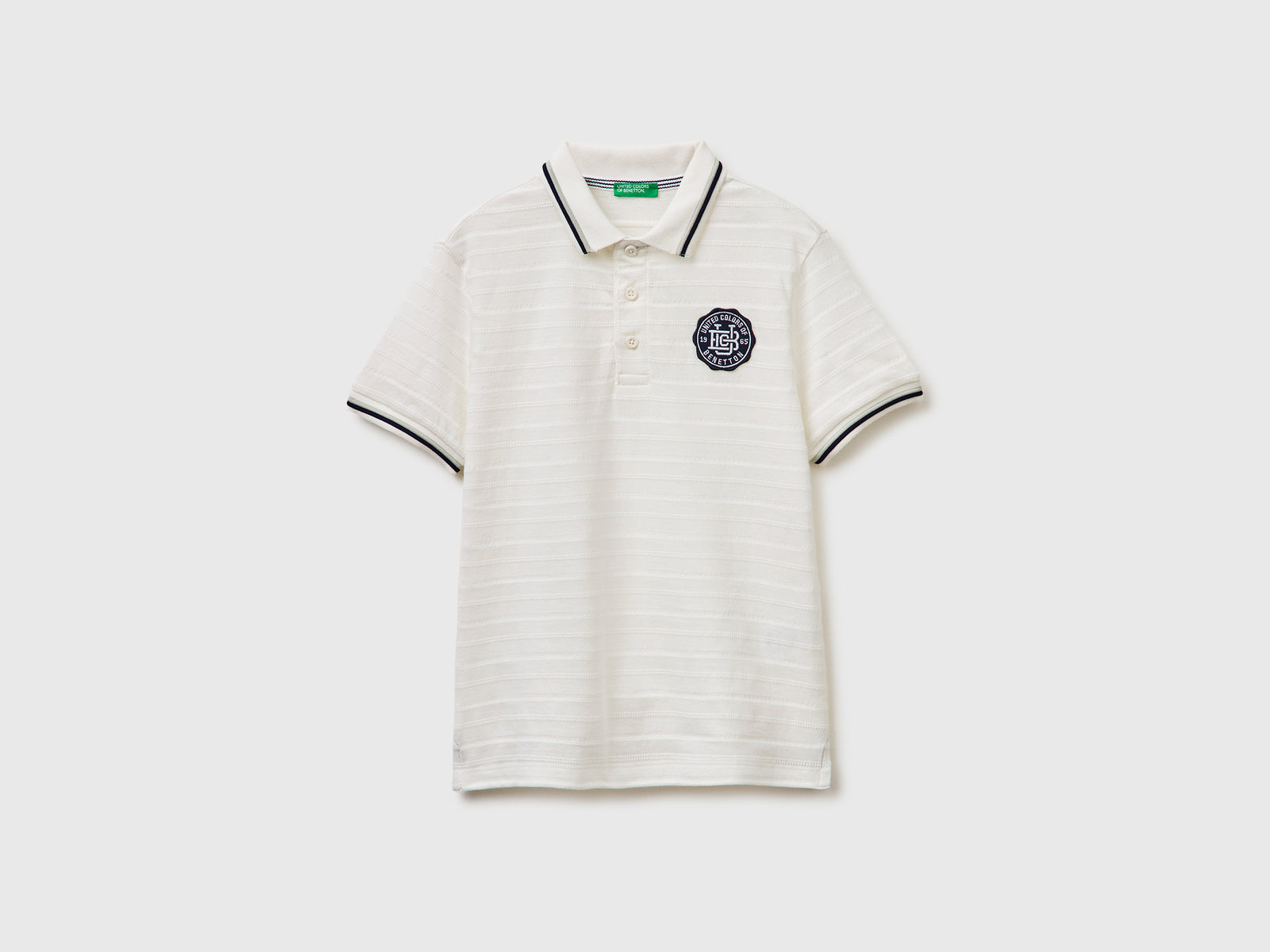 Striped polo shirt with patch - ucb_image_FS