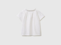 Linen blend ruffle neck T-shirt - ucb_image_BS