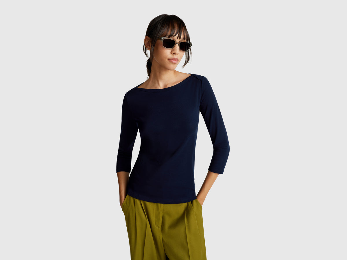 T-shirt com decote à barco - ucb_image_F