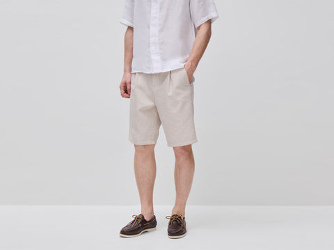 Bermudas regular fit em mistura de linho - ucb_image_F