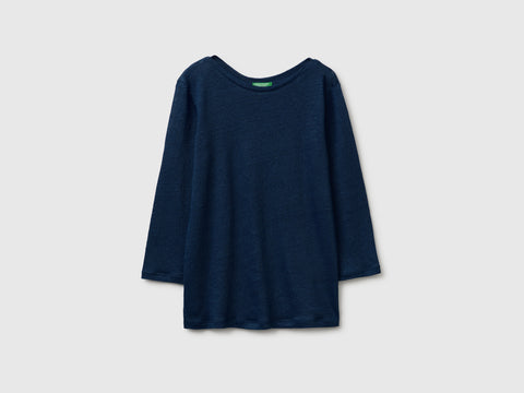 Boat-neck T-shirt in pure linen - ucb_image_FS