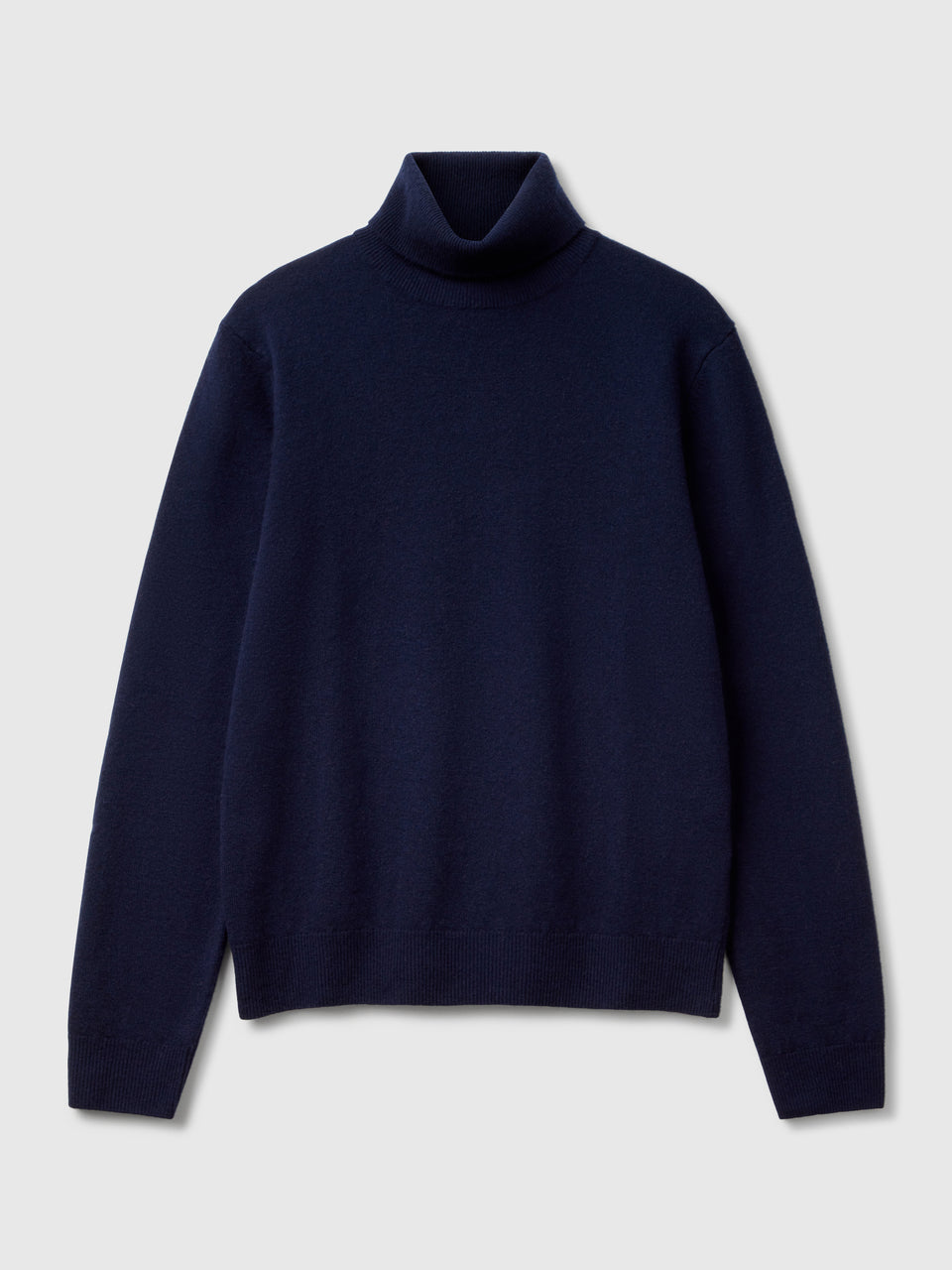 Camisola de gola alta azul-escuro em pura lã Merino - ucb_image_FS