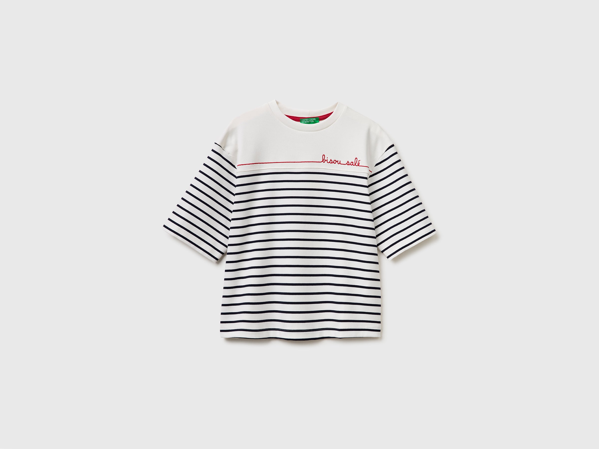 T-shirt às riscas marinière com bordado - ucb_image_FS