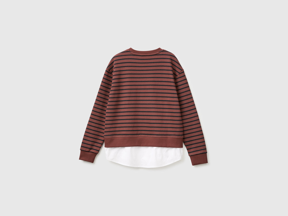 Sweat às riscas com inserção de camisa - ucb_image_BS