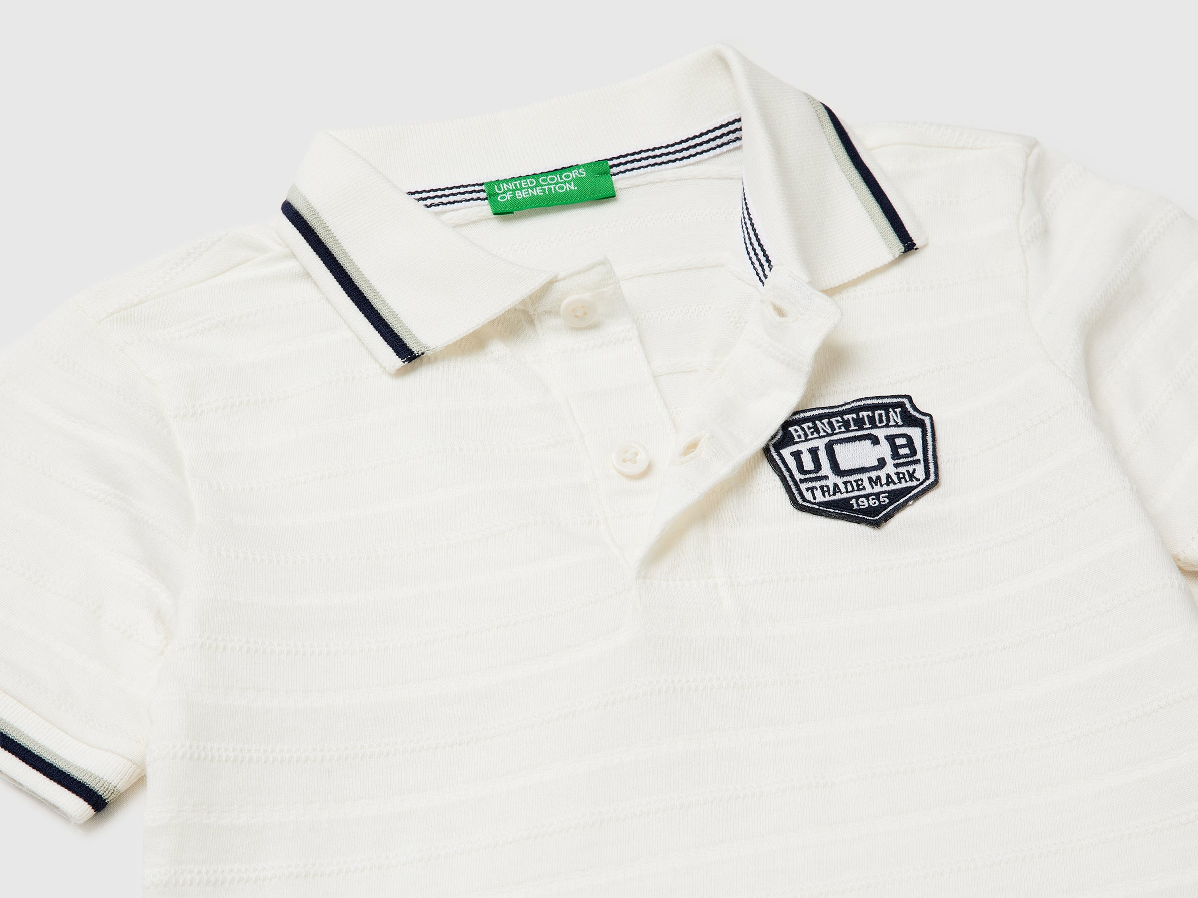 Striped polo shirt with patch - ucb_image_DS1