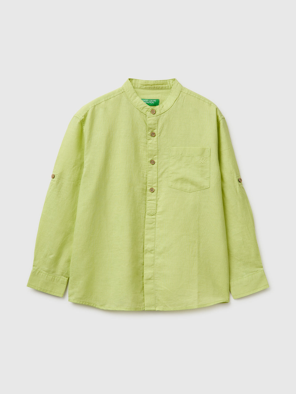 Linen blend mandarin collar shirt - ucb_image_FS