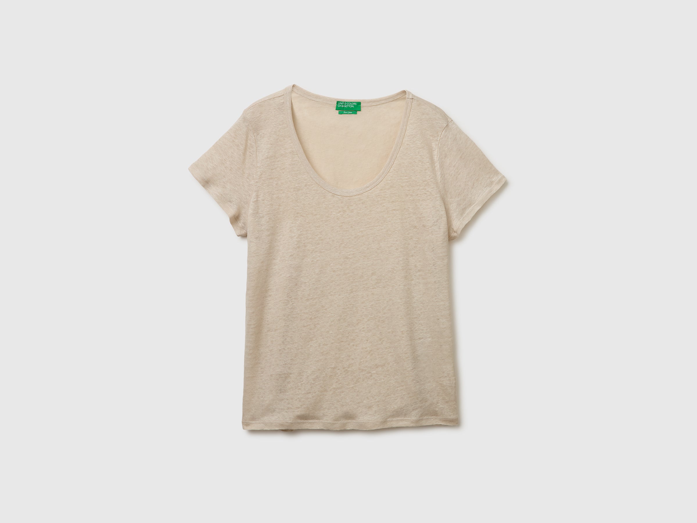 T-shirt de gola redonda em linho puro - ucb_image_FS