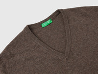 Camisola decote em V cinzento em pura lã Merino - ucb_image_DS1