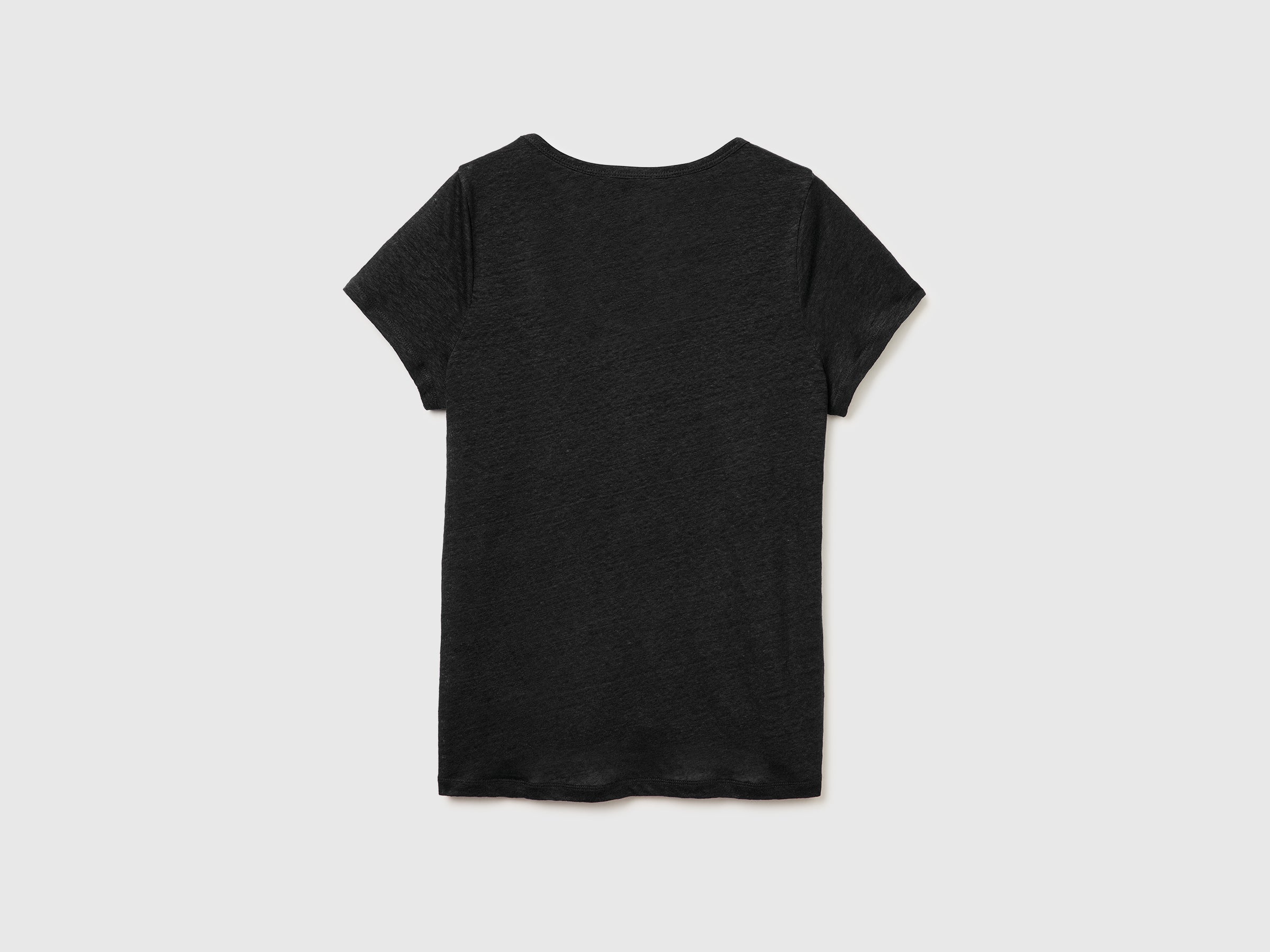 T-shirt de gola redonda em linho puro - ucb_image_BS