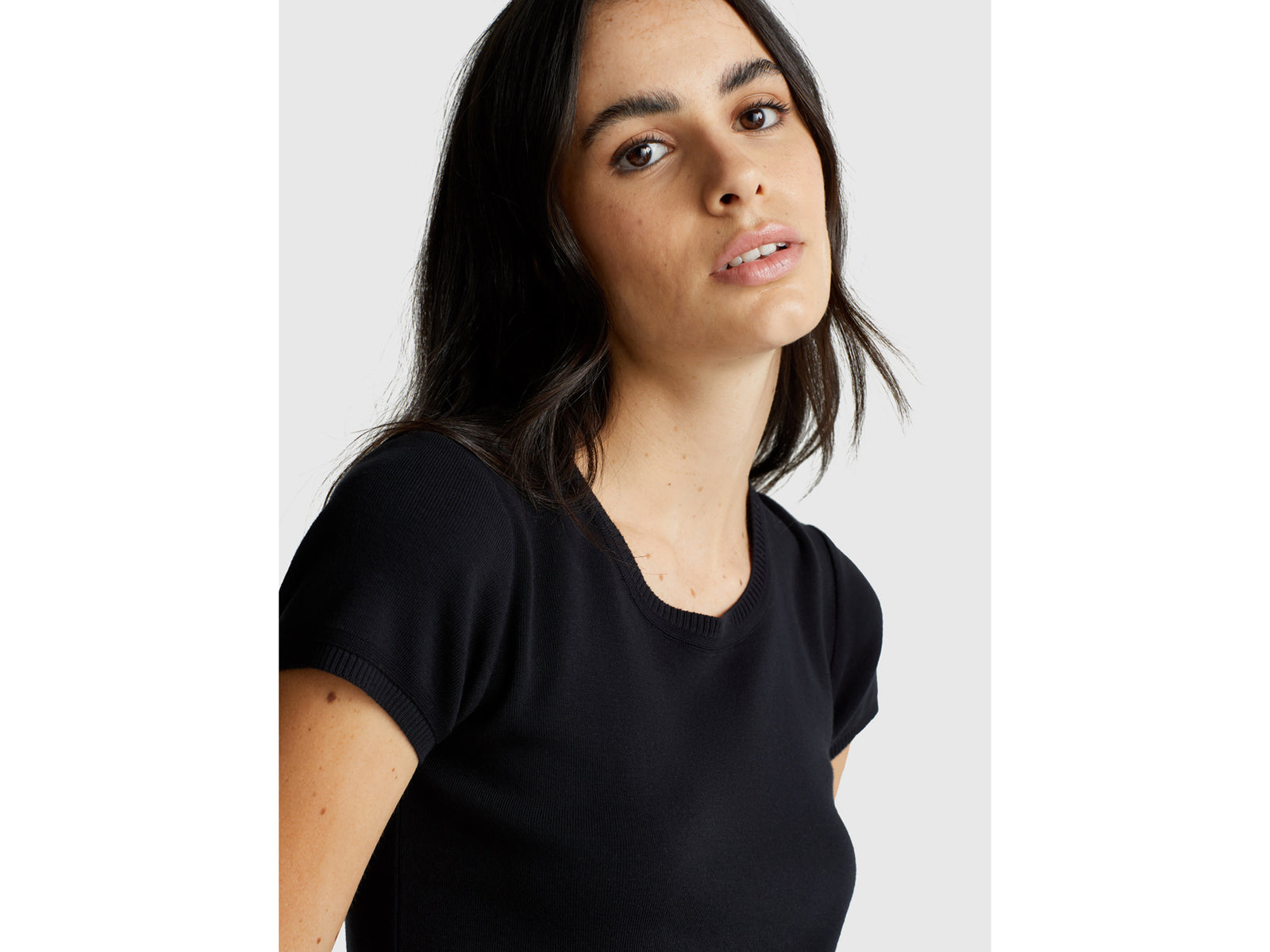 Short sleeve sweater in pure cotton