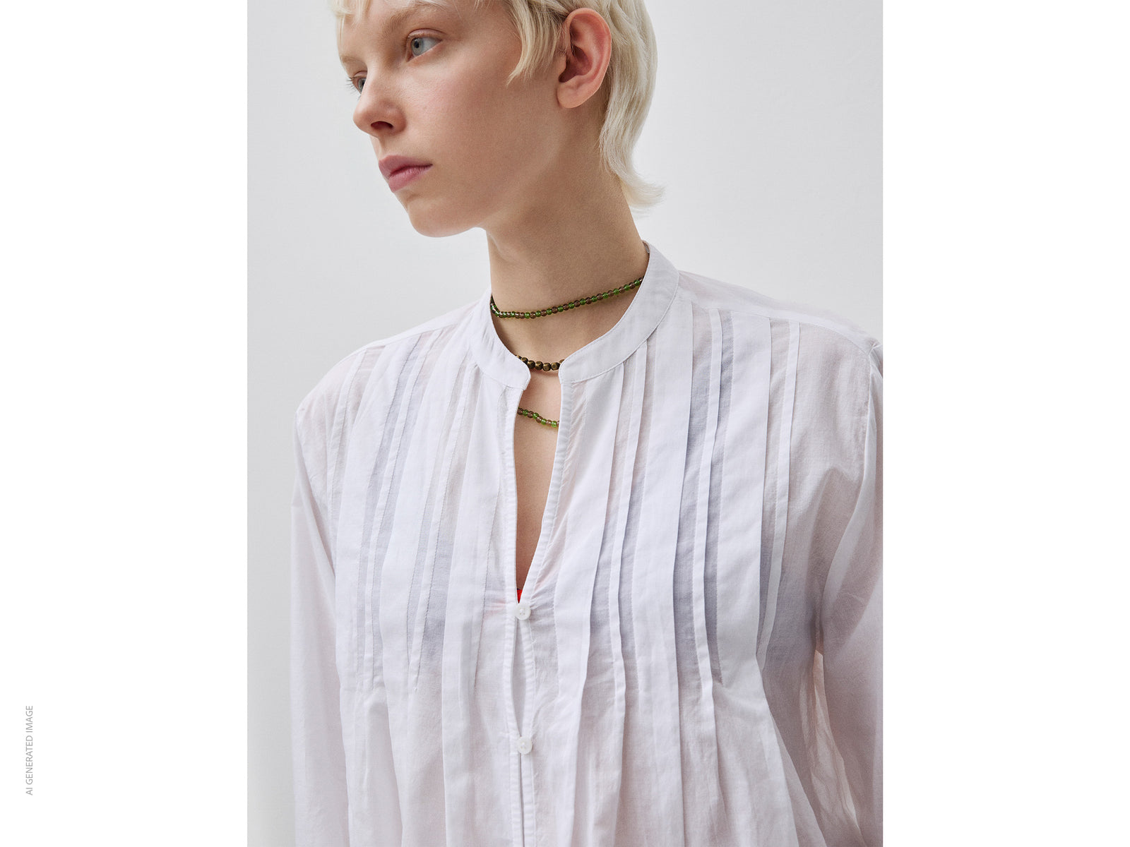 Lightweight blouse with pleats