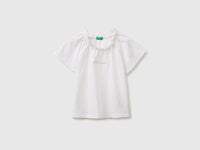 Linen blend ruffle neck T-shirt - ucb_image_FS