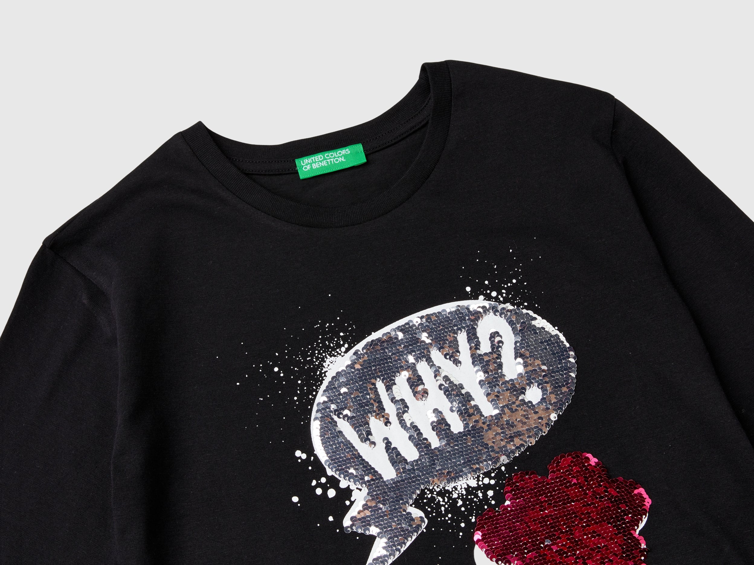 T-shirt com lantejoulas em algodão orgânico - ucb_image_DS1
