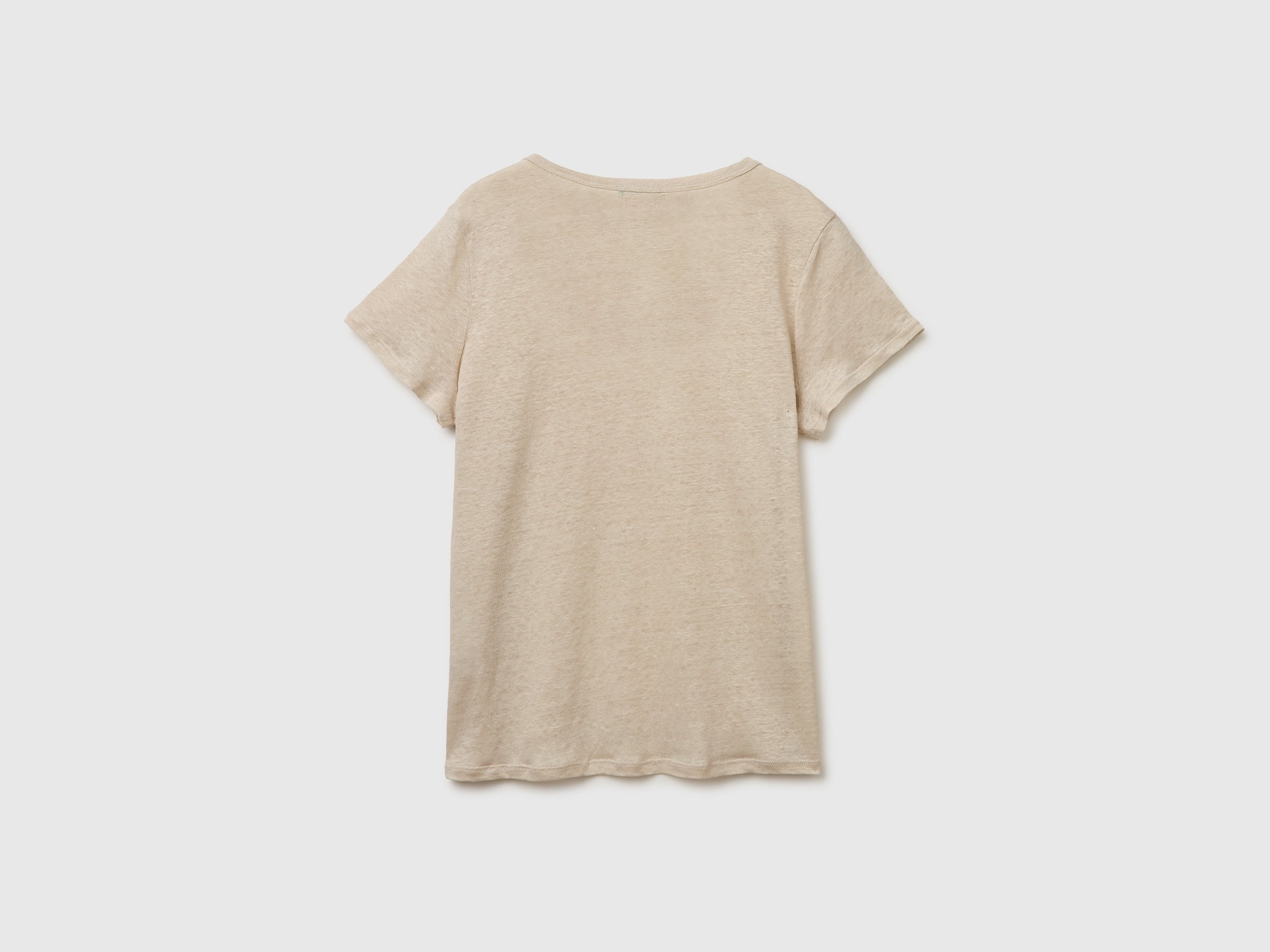 T-shirt de gola redonda em linho puro - ucb_image_BS
