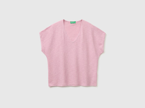 V-neck sweater in linen blend - ucb_image_FS