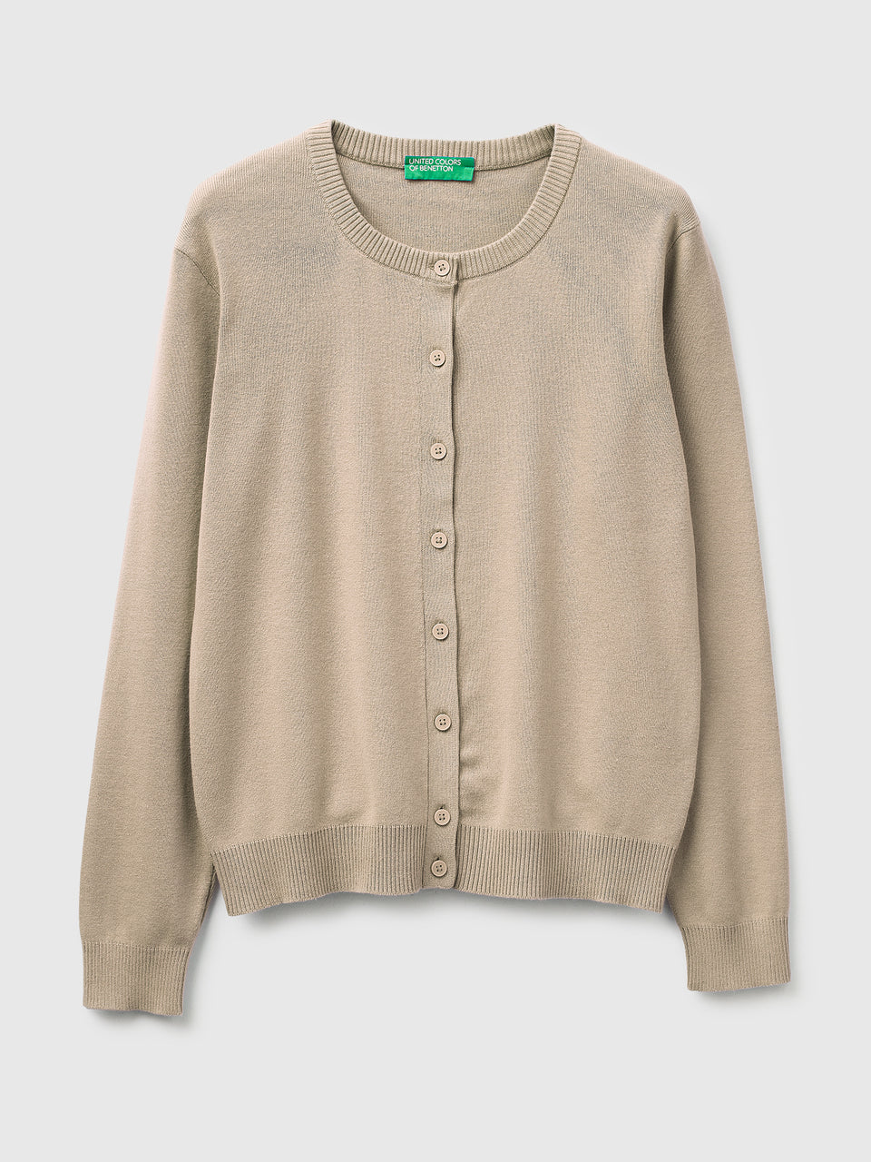 Beige cardigan in tricot cotton - ucb_image_FS