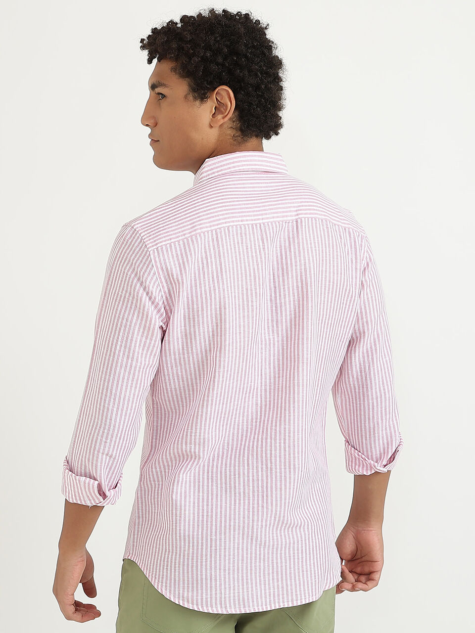 F/S COTTON LINEN STRIPE SHIRT image number null