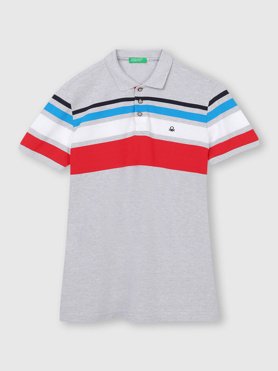 Cotton Engineer Striped Polo Shirt image number 1