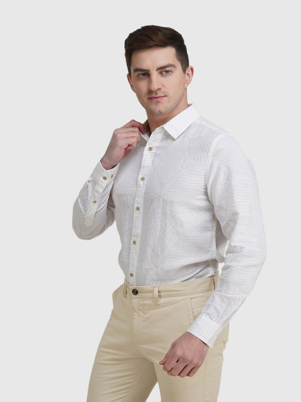 Full Sleeve Linen Exploded Print Shirt image number null