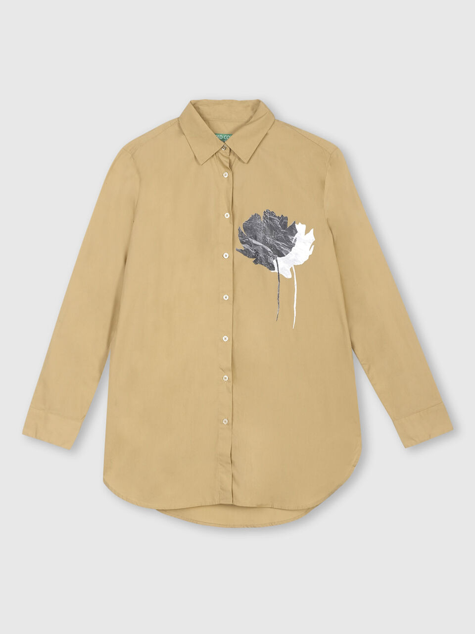 Denim Chambray Shirt With Ruffles image number 1
