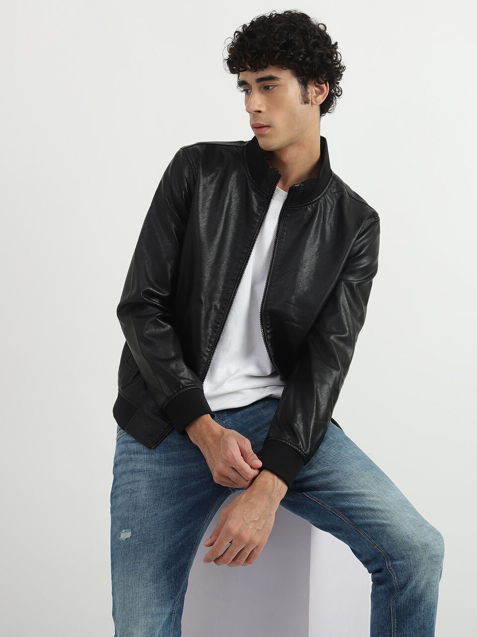 BASIC PU JACKET image number null