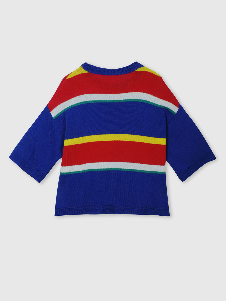 Stripe Tricot Sweater with Flared Sleeves image number null