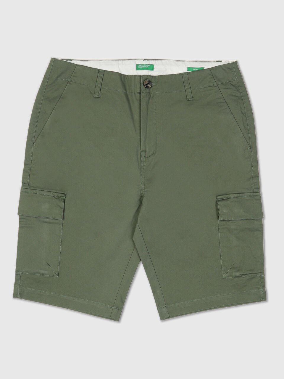 Slim Fit Satin Cargo Shorts image number 1