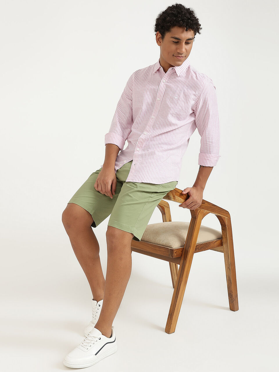 F/S COTTON LINEN STRIPE SHIRT image number null