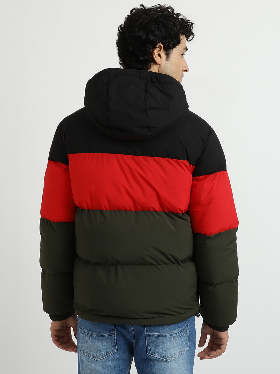 COLOR BLOCK HEAVY PUFFER JACKET image number null