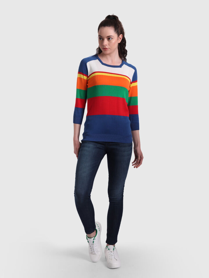 3/4th sleeved square neck top