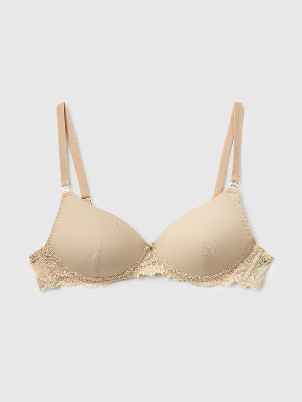 Padded bra with lace Women