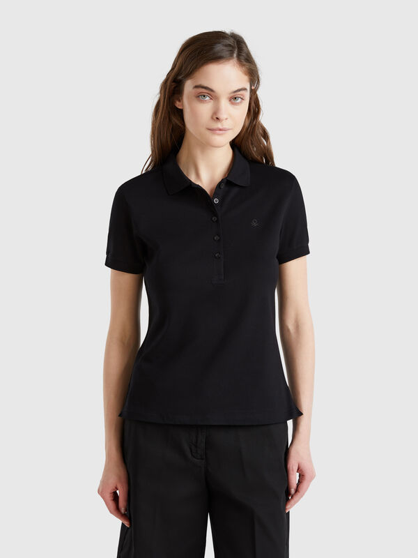 Slim fit polo in stretch cotton Women