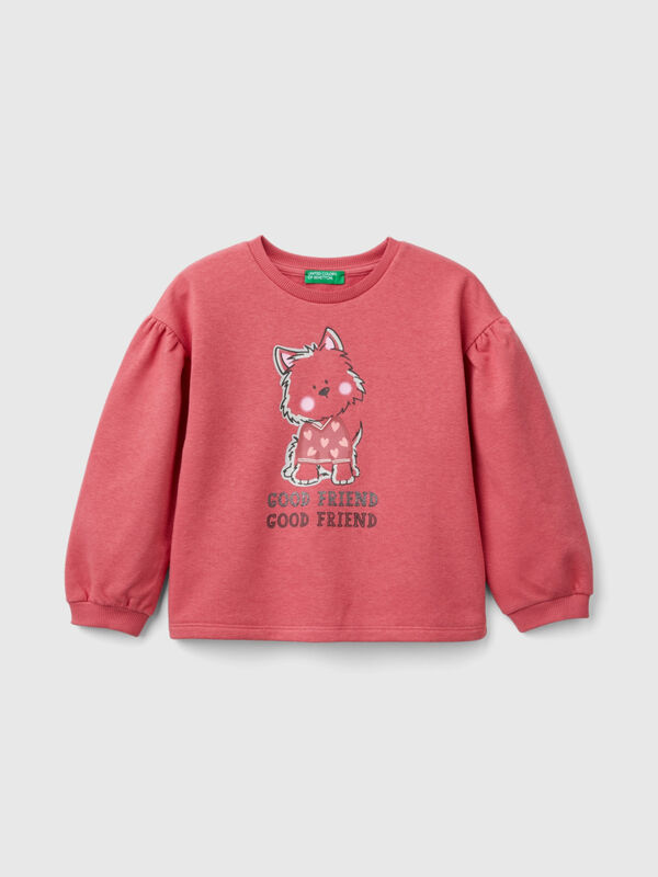 Hoodie with glittery print Junior Girl