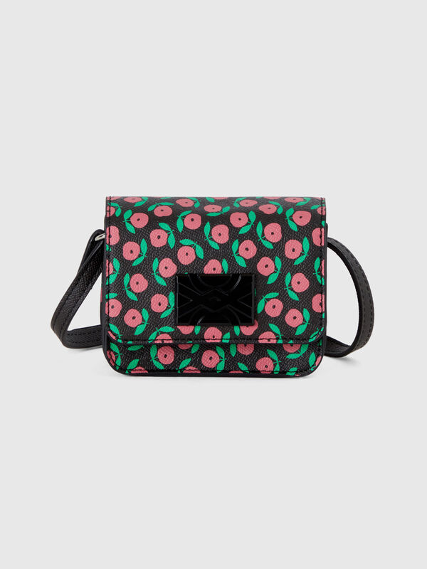 Black mini Be Bag with pink flowers Junior Girl