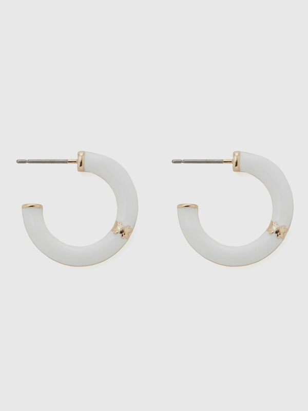 White C hoop earrings Women