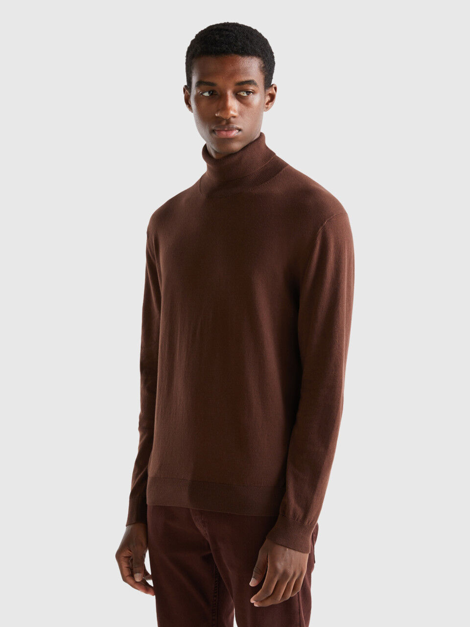 Mens brown online turtleneck shirt