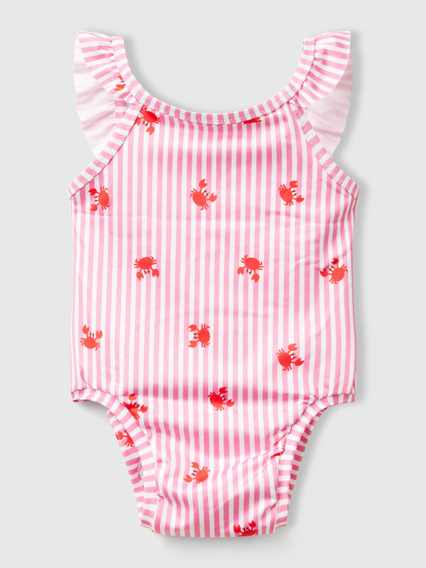 Striped one-piece swimsuit with crabs New Born (0-18 months)