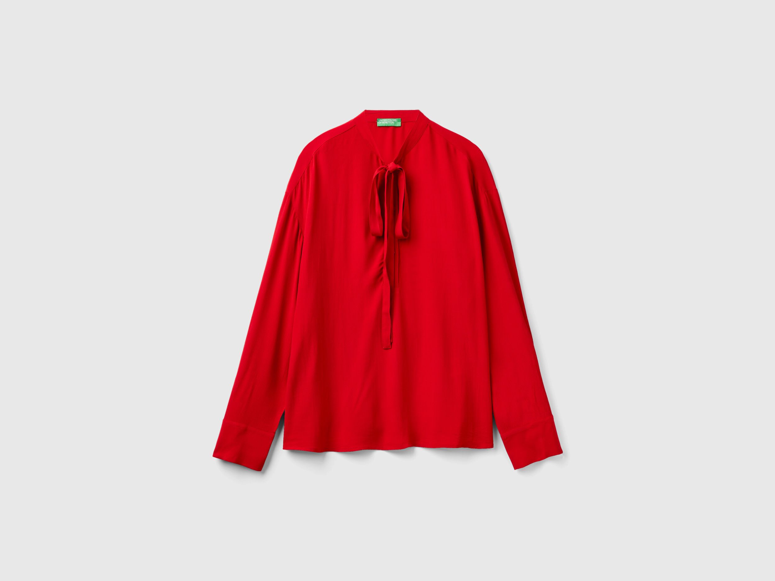 Red flowy blouse hotsell