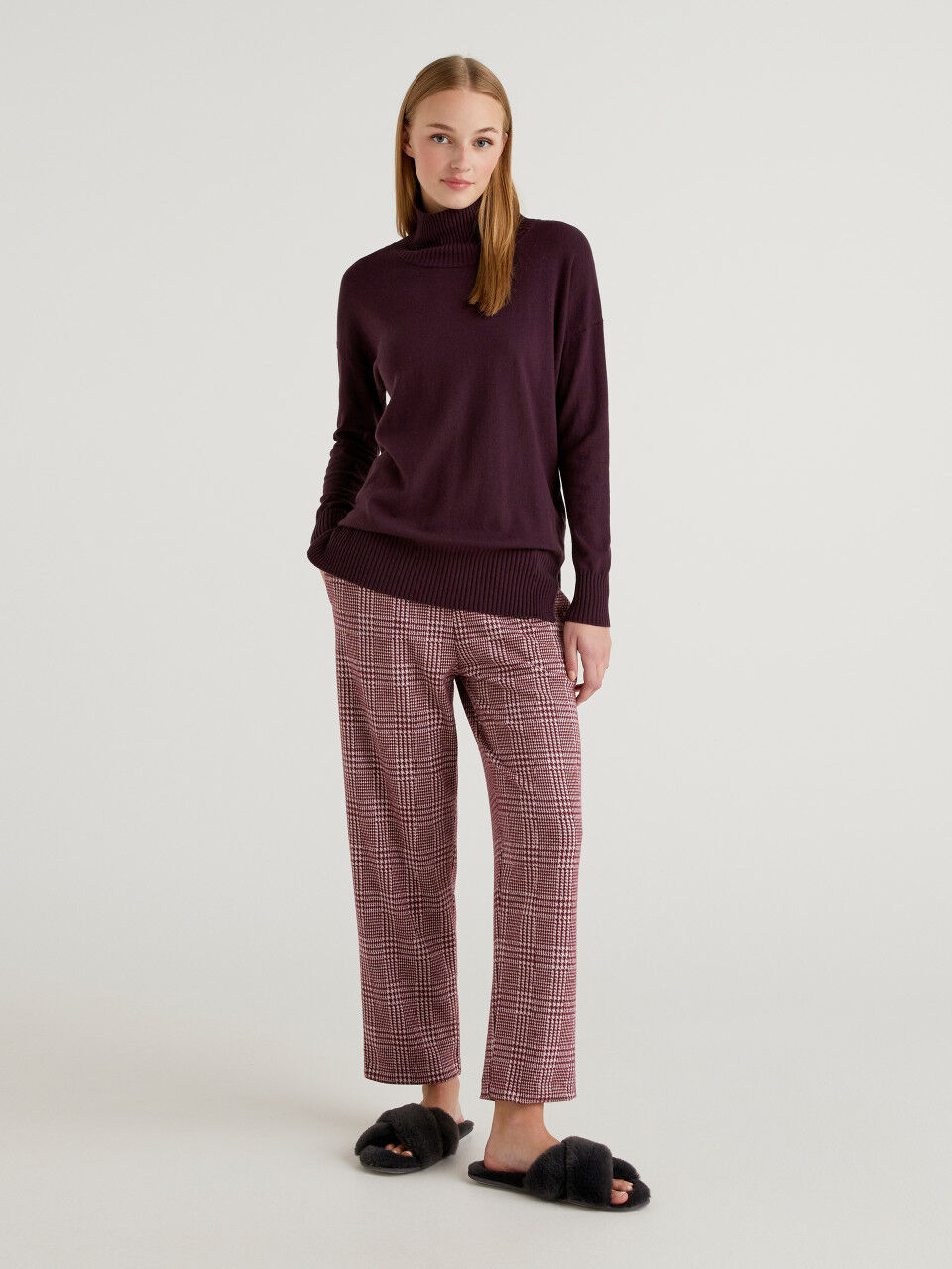 Prince of Wales jacquard trousers