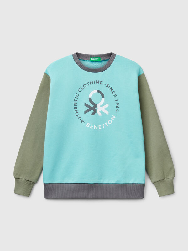 Pure cotton sweatshirt with print Junior Boy