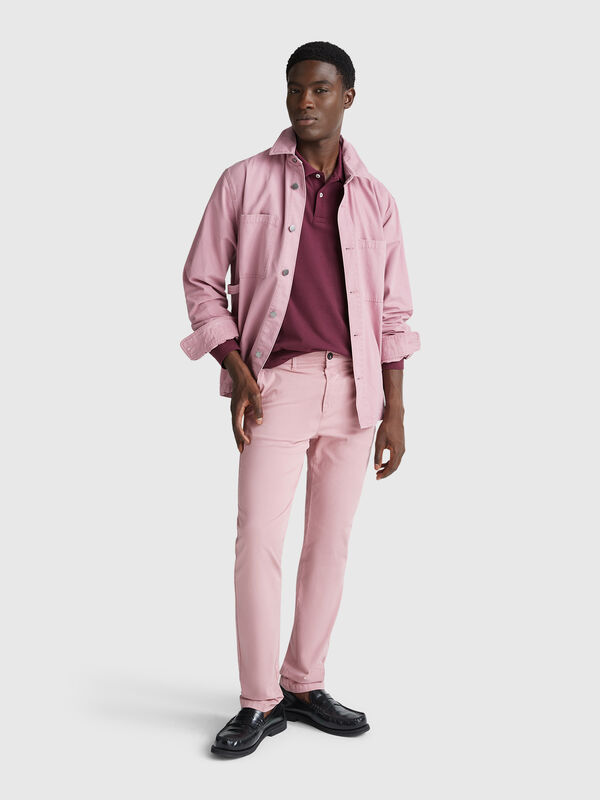 Slim fit cotton chinos Men