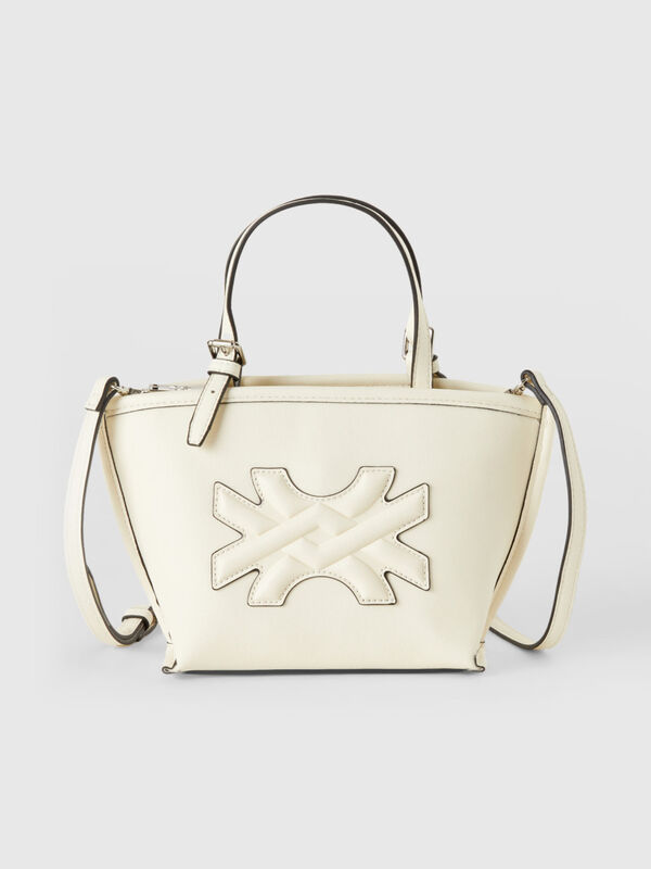 Imitation leather fabric bag with logo