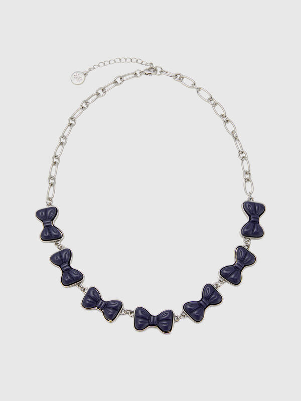 Necklace with blue bows Women