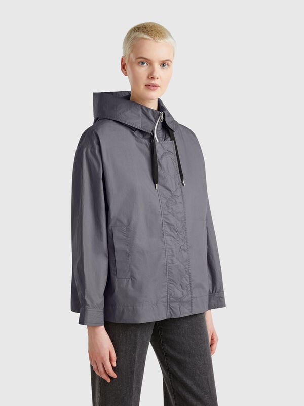 Oversized fit nylon jacket Women