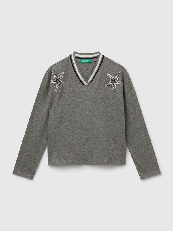 T-shirt with sequin embroidery Junior Girl